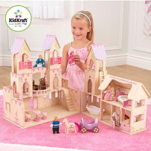 KidKraft 木质公主城堡娃娃屋-带家具和人偶