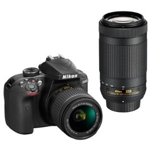 Nikon DSLR D3400 Camera 2-Lens Kit Black