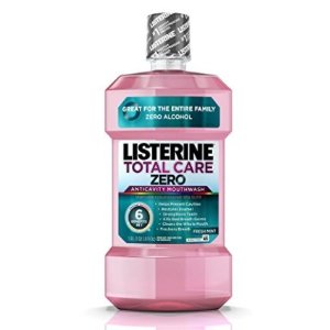 Listerine Total Care Zero Anticavity Mouthwash, Fresh Mint, 1 L (Pack of 2)