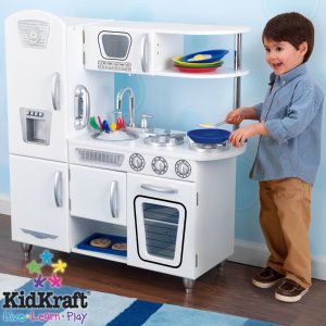 Amazon销量冠军KidKraft Vintage木质古典玩具厨房，白色