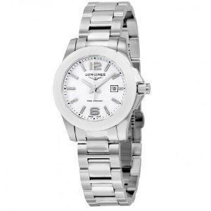 LONGINES Conquest White Dial Stainless Steel Ladies Watch