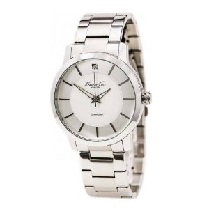 Kenneth Cole Men's Rock Out Silver Dial with Diamond Marker Watch