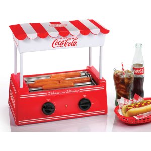 Nostalgia HDR565COKE Coca-Cola Hot Dog Roller with Bun Warmer