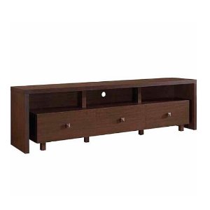Techni Mobili Light Walnut TV Stand with 3 Drawers for TVs up to 70"