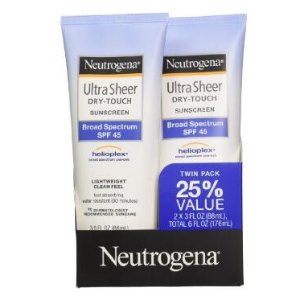 Neutrogena Ultra Sheer Drytouch Sunscreen SPF 45 3 Ounce Twin pack