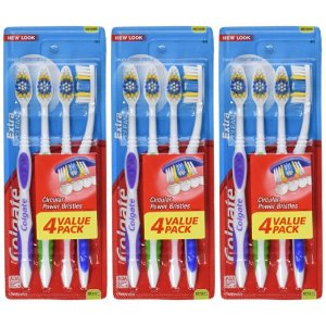 Colgate Extra Clean Toothbrush, Full Head, Medium, 12 Count