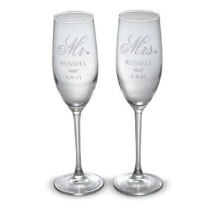 DIY自定义 Mr. & Mrs. 香槟玻璃杯