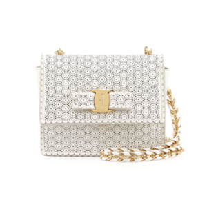 Salvatore Ferragamo Ginny Perforated Bow Crossbody Bag