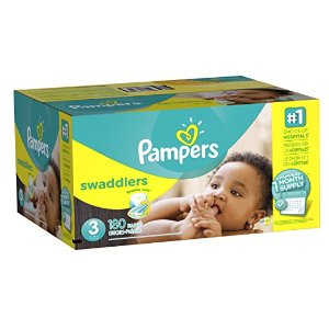 Pampers Swaddlers Diapers Size 3, 180 Count (One Month Supply)