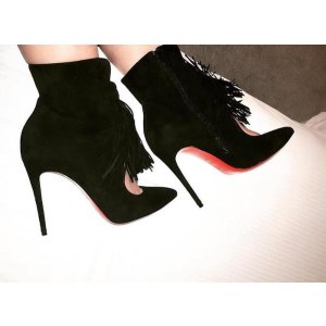 Christuan Louboutin Otto Suede Tassel 100mm Ankle Boots