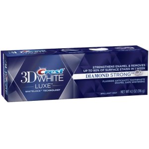 Crest 3D White Luxe Diamond Strong Brilliant Mint Flavor Whitening Toothpaste 4.1 Oz