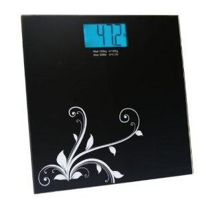 ChoiceMMed Precision Digital Weighing Scale with Blue Backlight, in Tempered Glass with Step-on Activation, 396 lb. Edition
