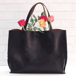 Street Level Faux Leather Pocket Tote @ Nordstrom
