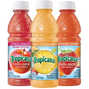 Tropicana 100% Juice 3-Flavor Variety Pack, 10 Ounce Bottles, 24 Count