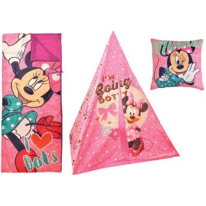 Disney Minnie Mouse Teepee Play Tent and Slumber Bag with Bonus Pillow