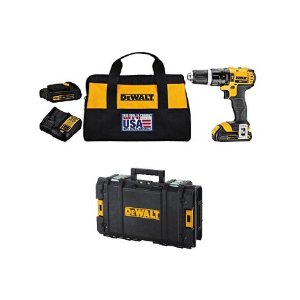 DEWALT DCD785C2 20V MAX Lithium Ion Compact 1.5 Ah Hammer Drill/Driver Kit with DWST08130 ToughSystem Suitcase