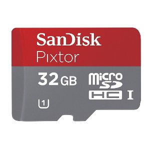 SanDisk - Pixtor 32GB microSDHC Class 10 Memory Card - Gray/Red