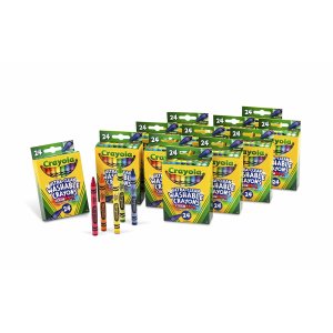 Crayola 24-Count Washable Ultra Clean Crayons, 12 Packs of 24-Count Crayons