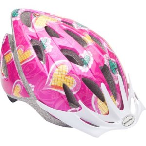 Schwinn Thrasher Girls' Bicycle Helmet, Pink Hearts, Child