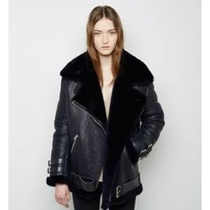 Acne Studios Oversized Shearling & Leather Jacket @ Saks Fifth Avenue