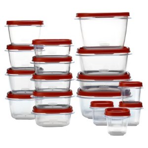 Rubbermaid Easy Find Lids Food Storage Container, 34-piece Set, Red