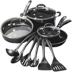 Cuisinart - Pro Classic 13-Piece Aluminum Cookware Set - Black