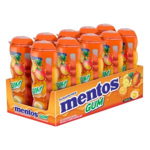 Mentos Gum Pocket Bottle, Tropical, 1.06 Ounce (Pack of 10)
