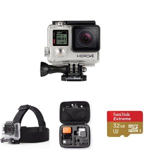 GoPro HD HERO4 4K 银色版小型运动摄影机 套装
