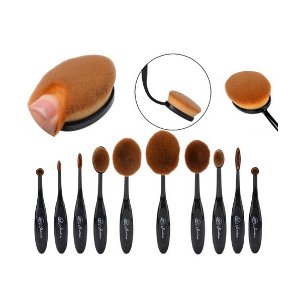 FDA TEST APPROVED 2016 Professional 10 Pcs Soft Oval Toothbrush Makeup Brush Sets