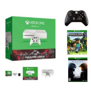 Xbox One White 500GB Gears of War Special Edition, Minecraft, Choice Game, and Wireless Controller