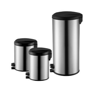 Exclusive 3 Pc. Stainless Stell Trash Can Combo