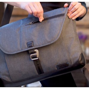 Brenthaven Collins Sleeve Plus Vegan Leather Shoulder Bag for Up to 15.4" Laptops, Indigo