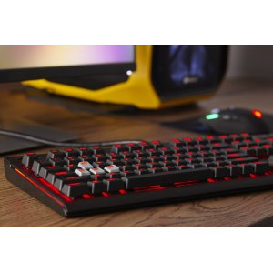 Corsair STRAFE Mechanical Gaming Keyboard, Red LED, Cherry MX Brown