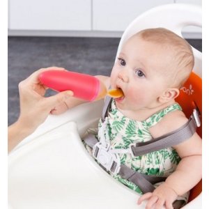 Boon Squirt Silicone Baby Food Dispensing Spoon, Orange