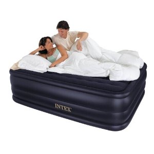 Intex Queen 22" Raised Downy Airbed Mattress with Built-in Electric Pump