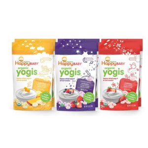 Happy Baby Organic Yogis Freeze Dried Yogurt and Fruit Snack 6 Piece Variety Pack