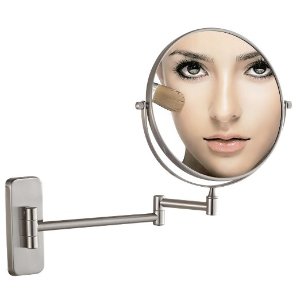 GuRun 8-Inch Antique Double-Sided Wall Mount Makeup Mirrors with 7x Magnification,Nickel Finish M1406N(8in,7x)