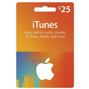 面值$25的iTunes 礼卡
