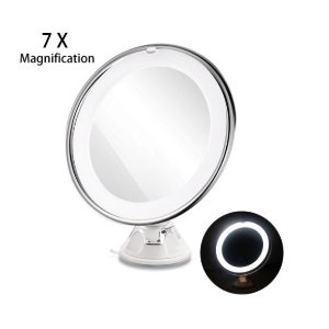RUIMIO Lighted Makeup Mirror with 7X Magnification and Suction Base