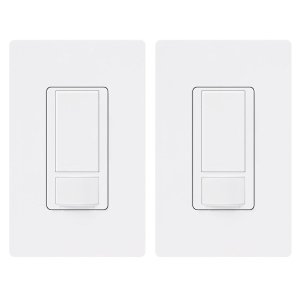 Lutron MS-OPS2H-2-WH Maestro 2 Amp Single Pole Occupancy Sensor Switch (2 Pack), White