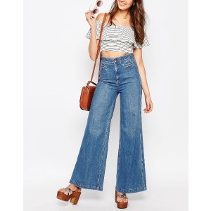 ASOS Wide Leg Jean With Cinch Back