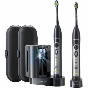 Philips Sonicare FlexCare Whitening Edition Rechargeable Toothbrush, 2-pack, Black