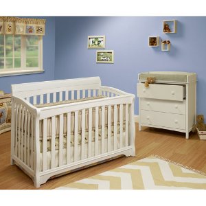 Sorelle Florence 4-in-1 Convertible Fixed-Side Crib, White