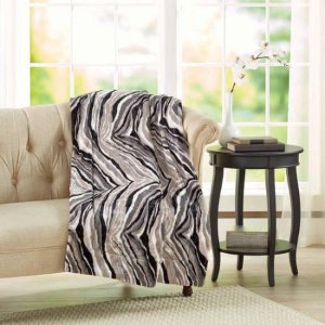 Better Homes and Gardens Faux Fur Throw, Gray Zebra Color