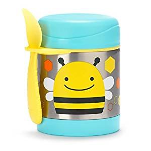 Skip Hop Baby Zoo Little Kid and Toddler Insulated Food Jar and Spork Set, Holds 325 mL / 11 fl oz , Multi Brooklyn Bee