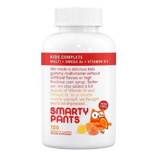 销量冠军！SmartyPants儿童复合维生素果味软糖 （含Omega 3和维生素D）120粒