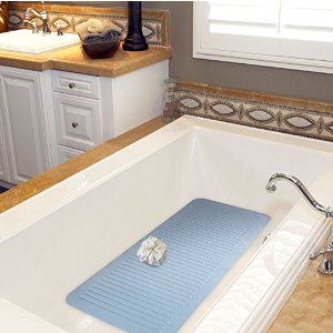 Clean Healthy Living Blue Bath Tub Mat - Large 29 1/2 x 13 1/2 in. long
