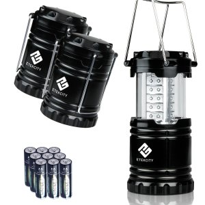 Etekcity 3 Pack Portable Outdoor LED Camping Lantern with 9 AA Batteries