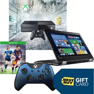 Xbox One 1TB Console Tom Clancy's The Division Bundle, Lenovo 2-in-1 Laptop, FIFA 16, Xbox Controller and $50 Gift Card