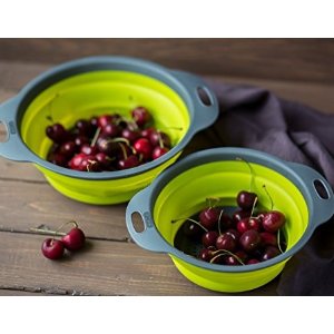 Colander Set - 2 Collapsible Colanders (Strainers) Set By Comfify